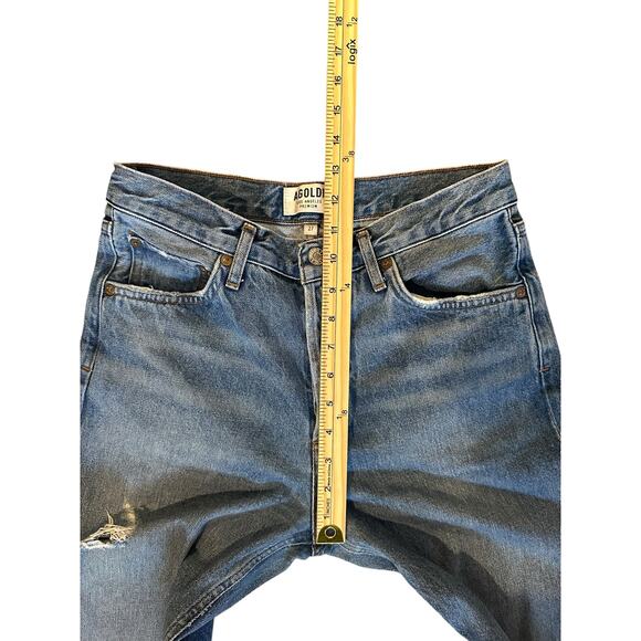 AGOLDE Feel Good Premium Distressed High Rise Button Fly Straight Jeans Size 27 - Picture 6 of 11
